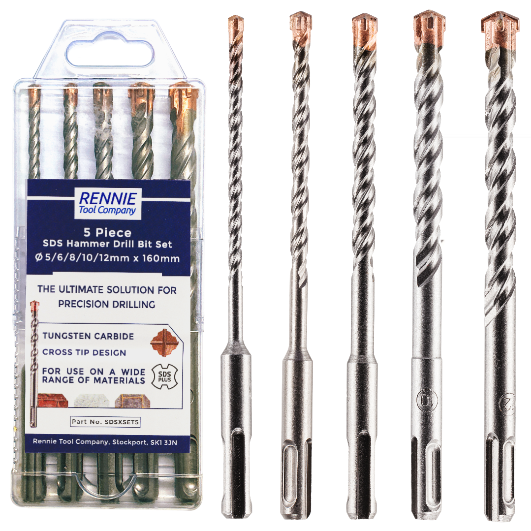 SDS Plus Drill Bits Set 5 6 8 10 12mm x 160mm Long