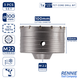 TCT Core Drill Bits Sets With Hex Shank Adapter