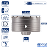 TCT Core Drill Bits Sets With Hex Shank Adapter