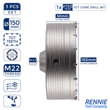 TCT Core Drill Bits Sets With Hex Shank Adapter