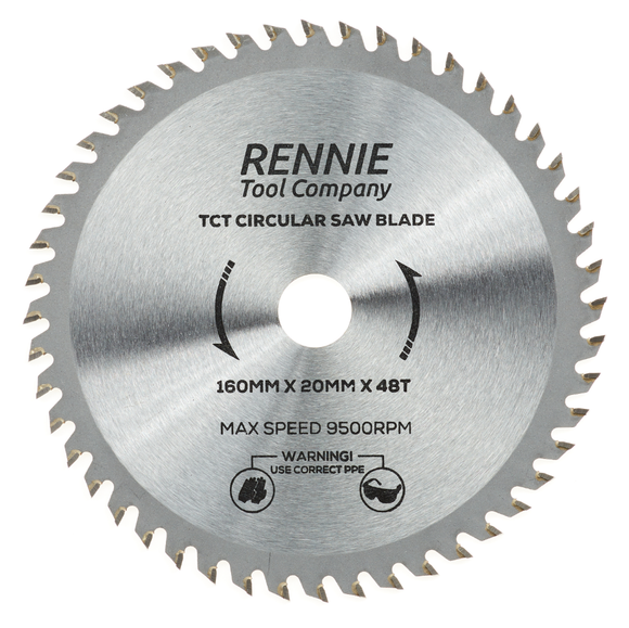 160mm x 48T TCT Circular Wood Saw Blade Fits Bosch, Makita, Black & Decker, Dewalt, Festool TS55 etc