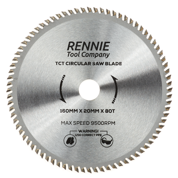 160mm X 80T TCT Circular Wood Saw Blade Fits Multiple Saws