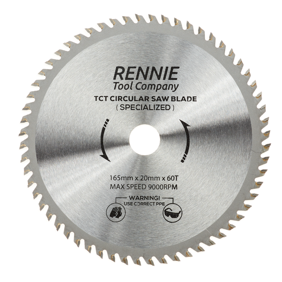 165mm x 60T TCT Cordless Circular Wood Saw Blade With Thin Kerf. Fits Bosch Makita Ryobi Dewalt Circular Saws etc