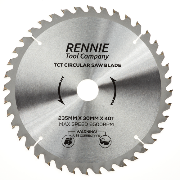 235mm x 40T TCT Circular Wood Saw Blade. Fits Bosch Makita Dewalt Circular Saws Etc