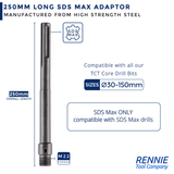 M22 Thread SDS MAX TCT Core Drill Adapters / Extension Bars