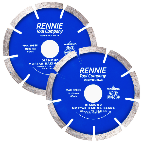 2 x 115mm Diamond Mortar Raking Blade / Pointing Raker Disc