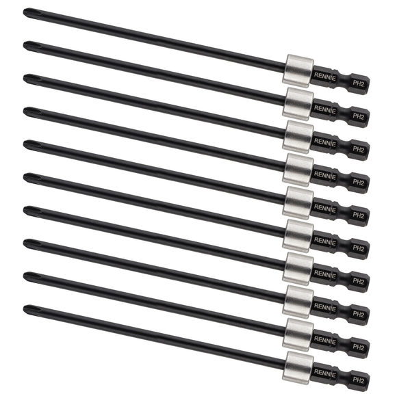 10 Pack x PH2 130mm Autofeed Screwdriver Bits For Makita DFS250 DFS452