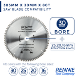 305mm x 80T TCT Circular Wood Saw Blade Clean Cuts