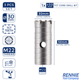 TCT Core Drill Bits Sets With Hex Shank Adapter