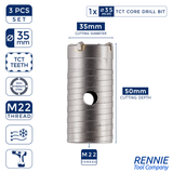 TCT Core Drill Bits Sets With SDS Adapter