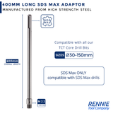 M22 Thread SDS MAX TCT Core Drill Adapters / Extension Bars