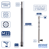 M22 Thread SDS Plus TCT Core Drill Adapters / Extension Bars