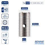 TCT Core Drill Bits Sets With Hex Shank Adapter