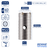 TCT Core Drill Bits Sets With SDS Adapter