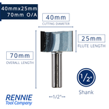 1/2" Shank TCT Straight Flute Router Bit (Sizes 19mm - 50.8mm) - Metric Sizes Fits Makita Festool Dewalt Trend Routers