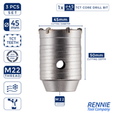 TCT Core Drill Bits Sets With Hex Shank Adapter