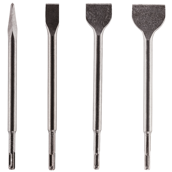 Set Of 4 - SDS Plus Chisels 20mm/40mm/50mm Wide + Moil Point