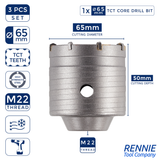 TCT Core Drill Bits Sets With SDS Adapter