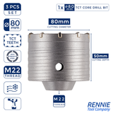 TCT Core Drill Bits Sets With Hex Shank Adapter