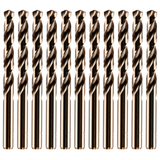 Box Of 10 Cobalt Jobber Drills Sizes 6.6mm - 13mm For Hard Metals, Stainless Steel