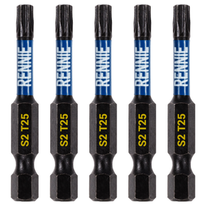 5 Pack - T25 Torx 50mm Long Magnetic Impact Screwdriver Bits Set TX25