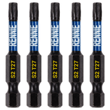 5 Pack - T27 Torx 50mm Long Magnetic Impact Screwdriver Bits Set TX27